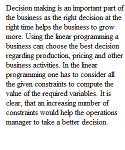 Supply Chain Management Decision Support Tools and Applications-Discussion